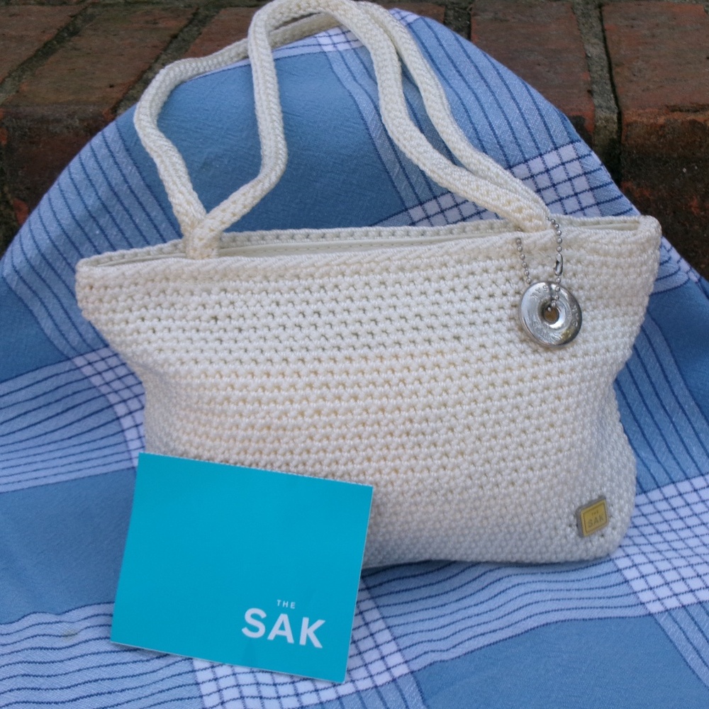 The SAK Hand Crochet White Handbag